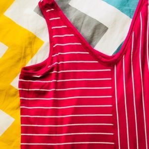 Maurices 24/7 pink and white striped top XL